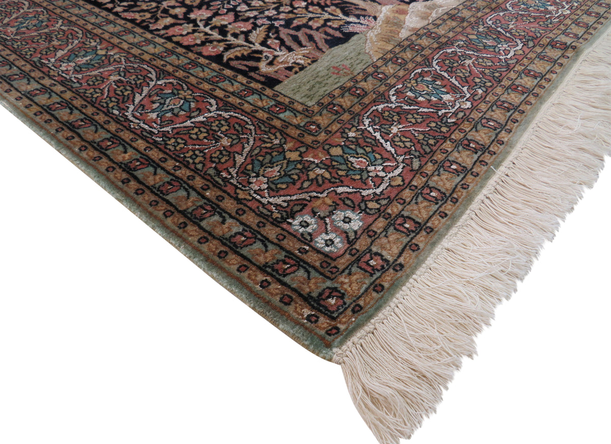 Kashmir mit Seide 146 x 92 cm