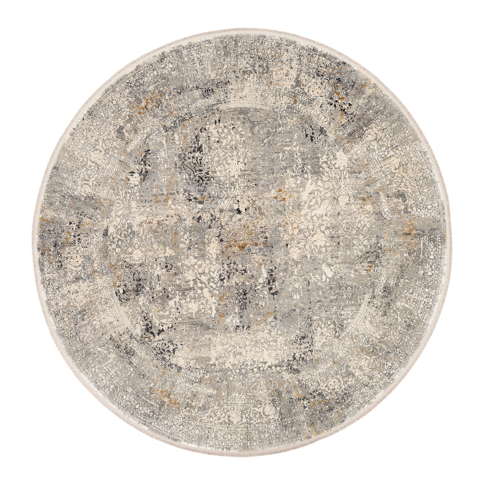OCI Teppich BESTSELLER CAVA grau-mix Rund Vintage Designer Teppich