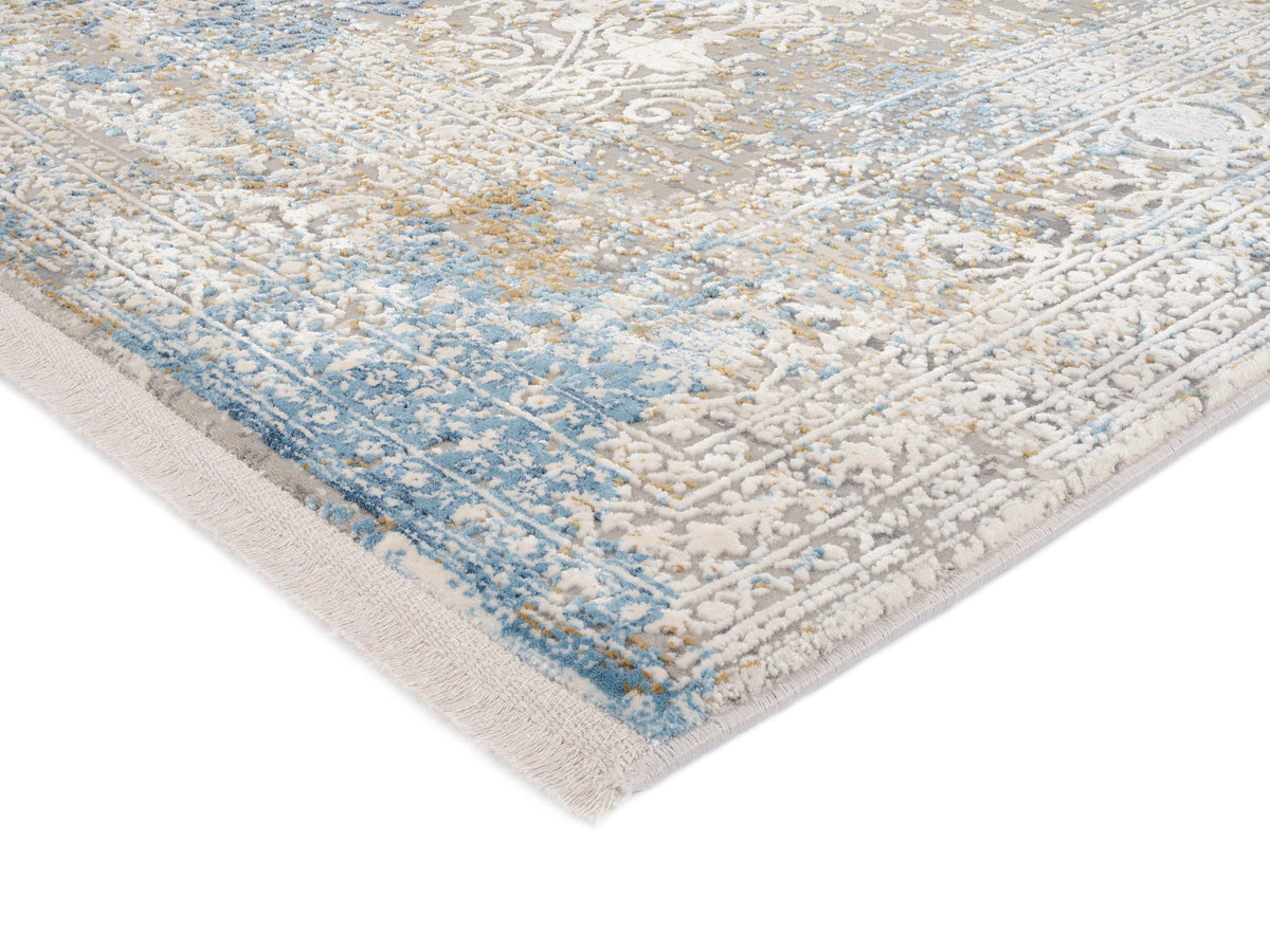 OCI Teppich BESTSELLER CAVA grau-blau Vintage Designer Teppich