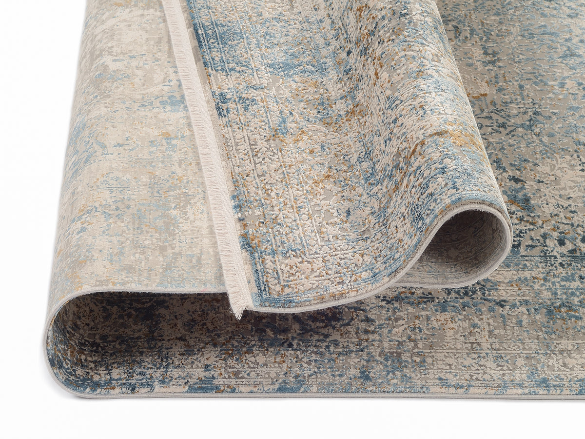 OCI Teppich BESTSELLER CAVA grau-blau Vintage Designer Teppich