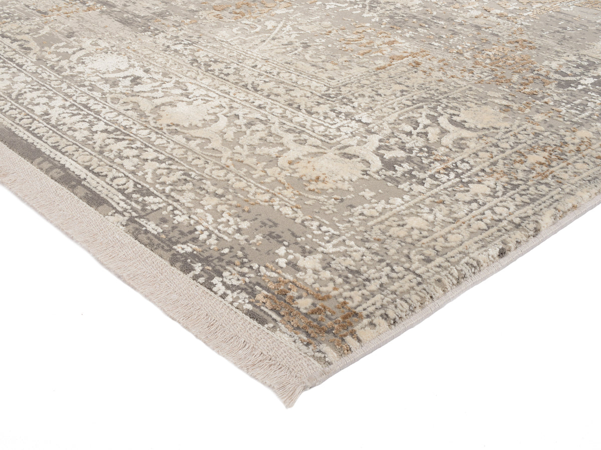 OCI Teppich BESTSELLER CAVA grau-gold Vintage Designer Teppich