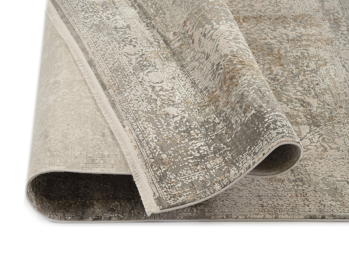 OCI Teppich BESTSELLER CAVA grau-gold Vintage Designer Teppich