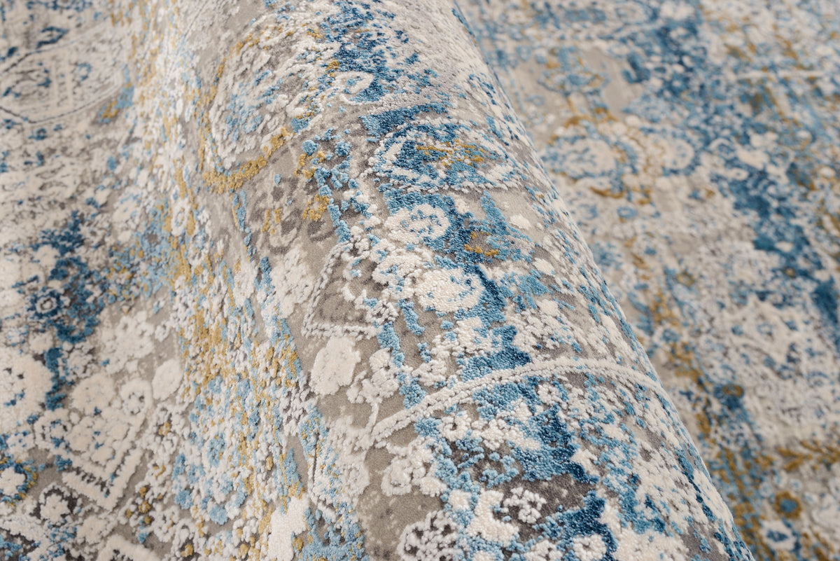 OCI Teppich BESTSELLER TADI grau-blau Läufer Vintage Designer Teppich