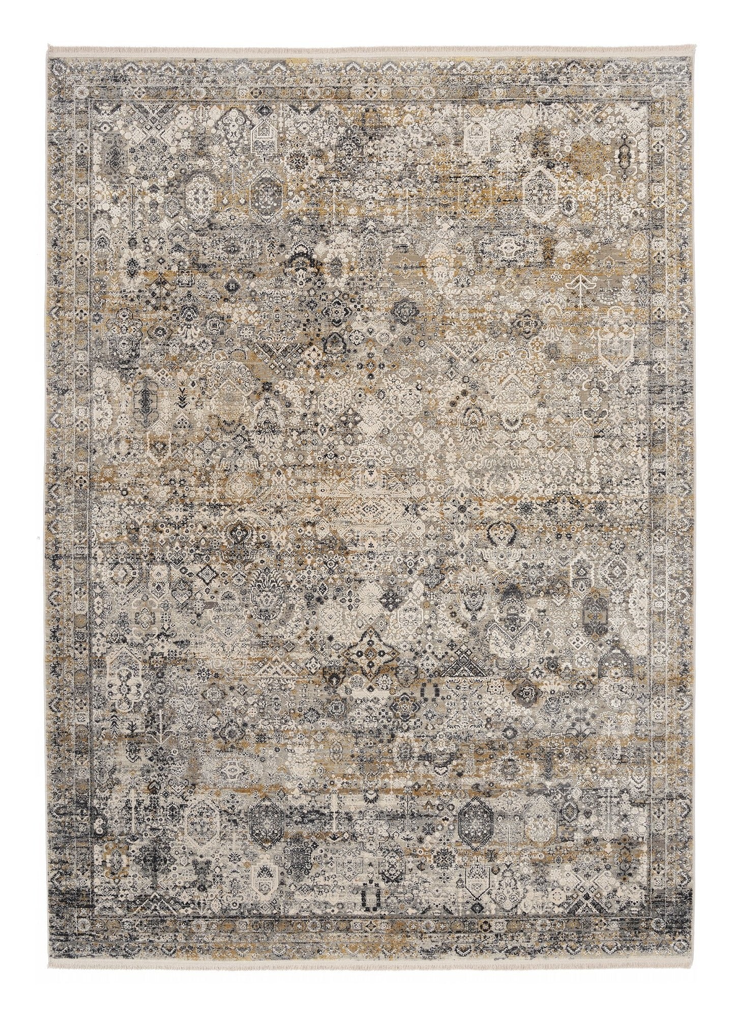OCI Teppich BESTSELLER TADI grau-gold Vintage Designer Teppich