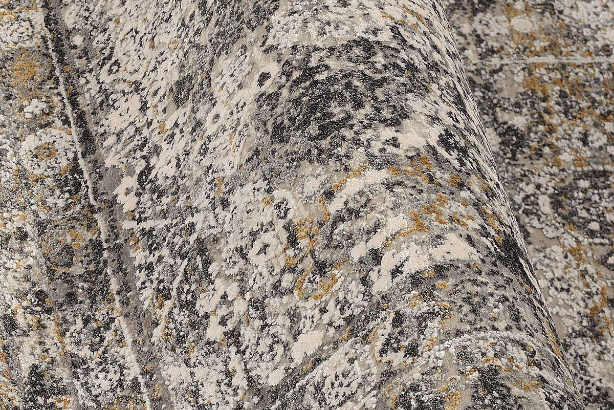 OCI Teppich BESTSELLER TADI grau-gold Läufer Vintage Designer Teppich