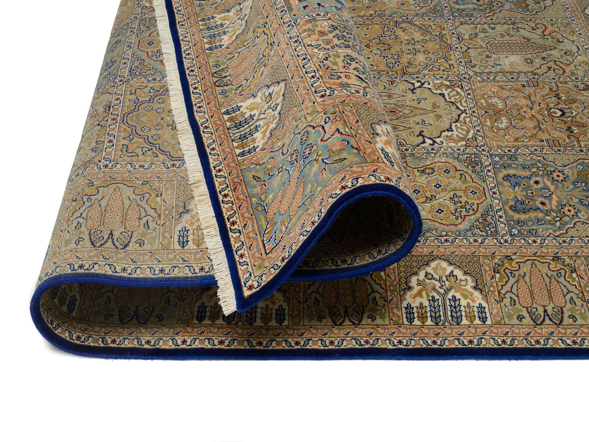 OCI Teppich SONAM BAKHTYARI blau-blau echter klassischer Orient-Felder-Teppich handgeknüpft