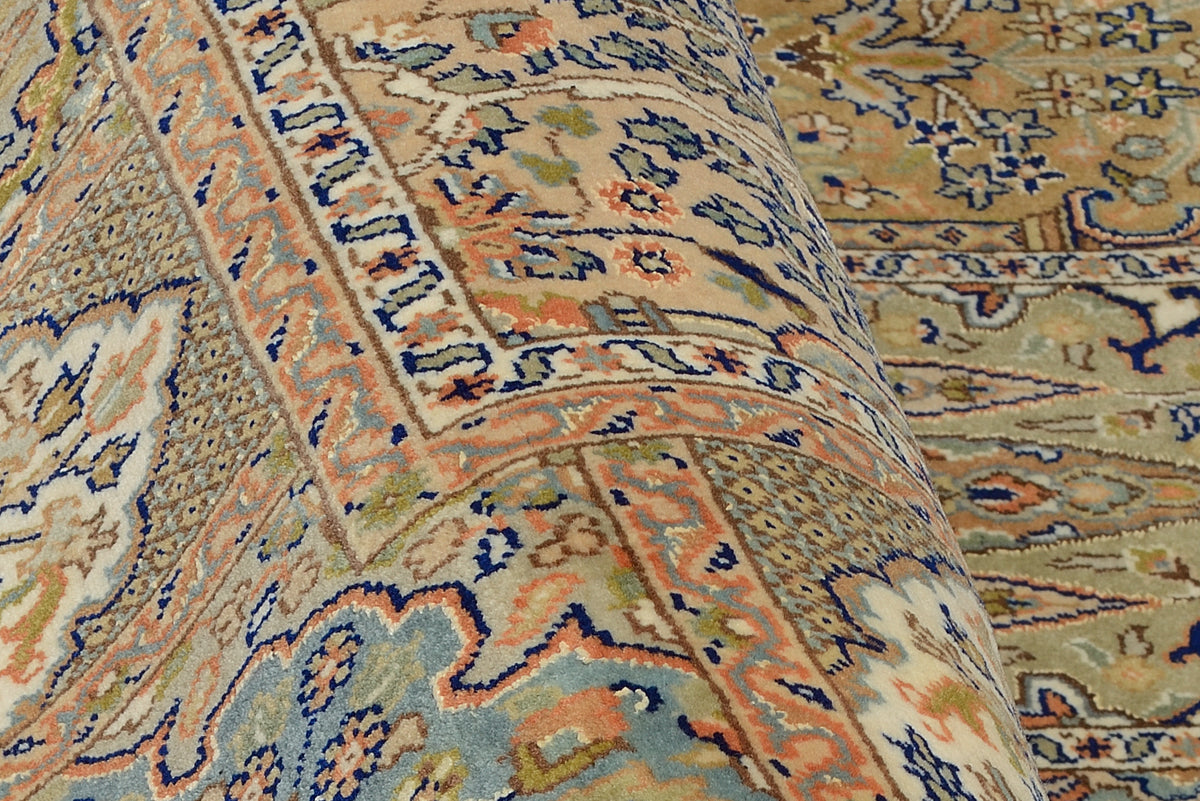 OCI Teppich SONAM BAKHTYARI blau-blau Läufer echter klassischer Orient-Felder-Teppich handgeknüpft