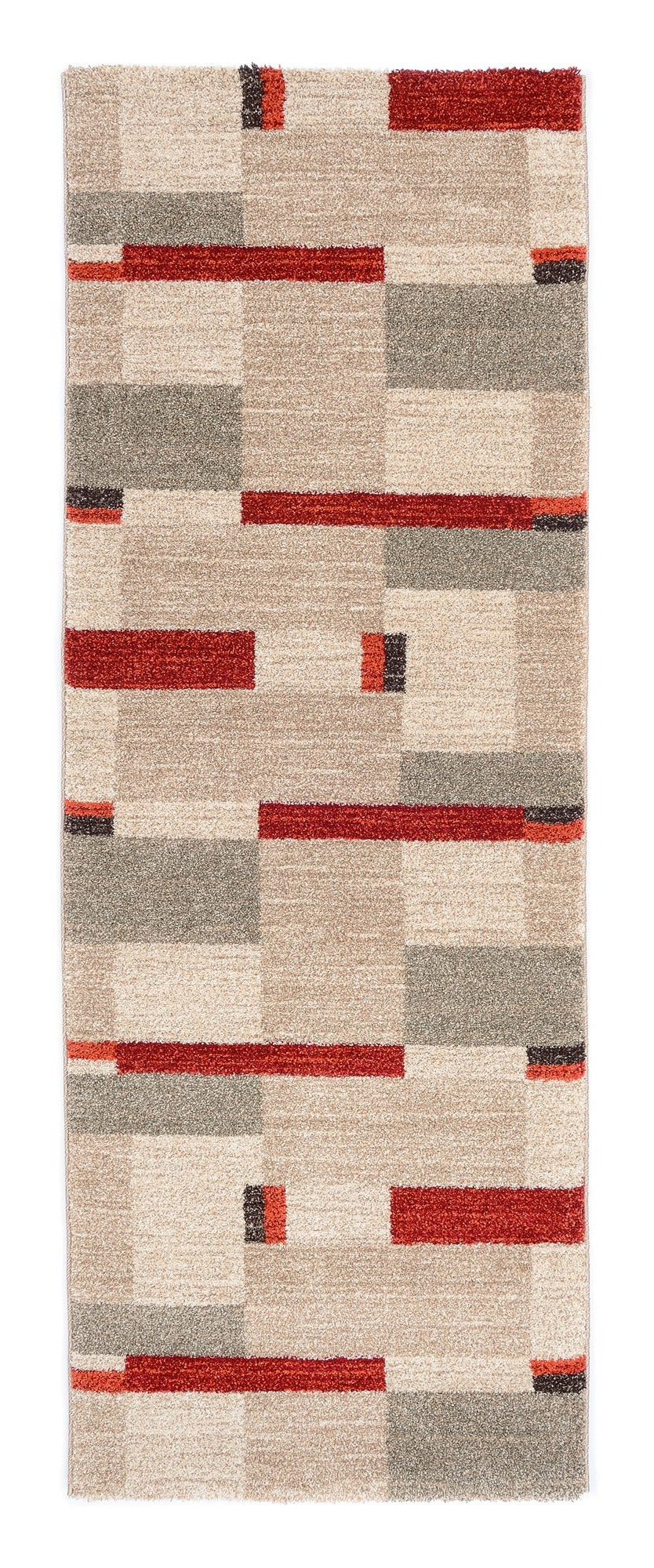 OCI Teppich CASTLE BEPPO beige-braun-rot Läufer moderner Designer Teppich Öko-Tex