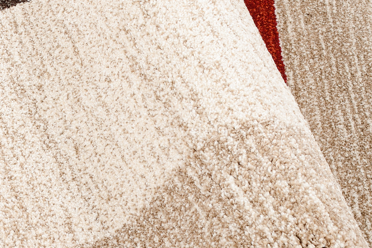 OCI Teppich CASTLE BEPPO beige-braun-rot moderner Designer Teppich Öko-Tex