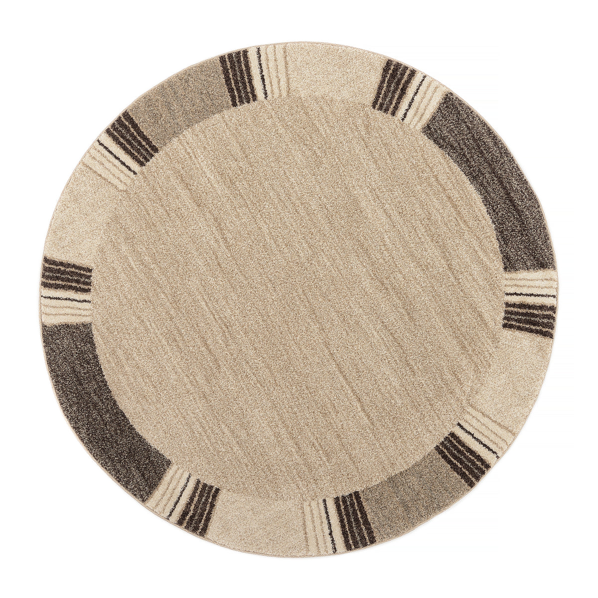 OCI Teppich CASTLE FLORA beige-braun Rund moderner Designer Teppich Öko-Tex