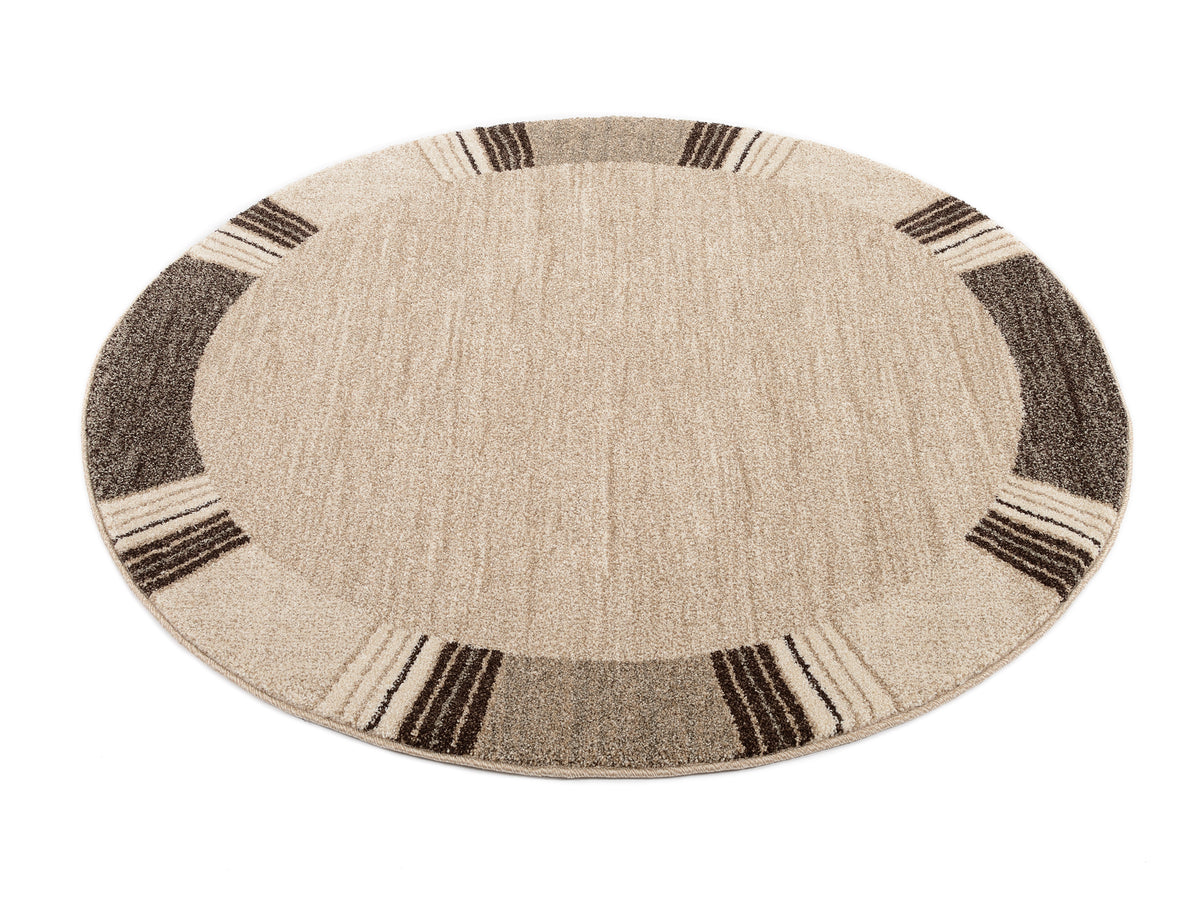 OCI Teppich CASTLE FLORA beige-braun Rund moderner Designer Teppich Öko-Tex