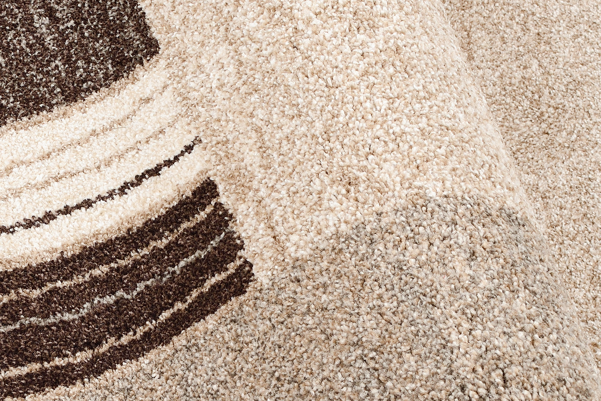OCI Teppich CASTLE FLORA beige-braun Rund moderner Designer Teppich Öko-Tex