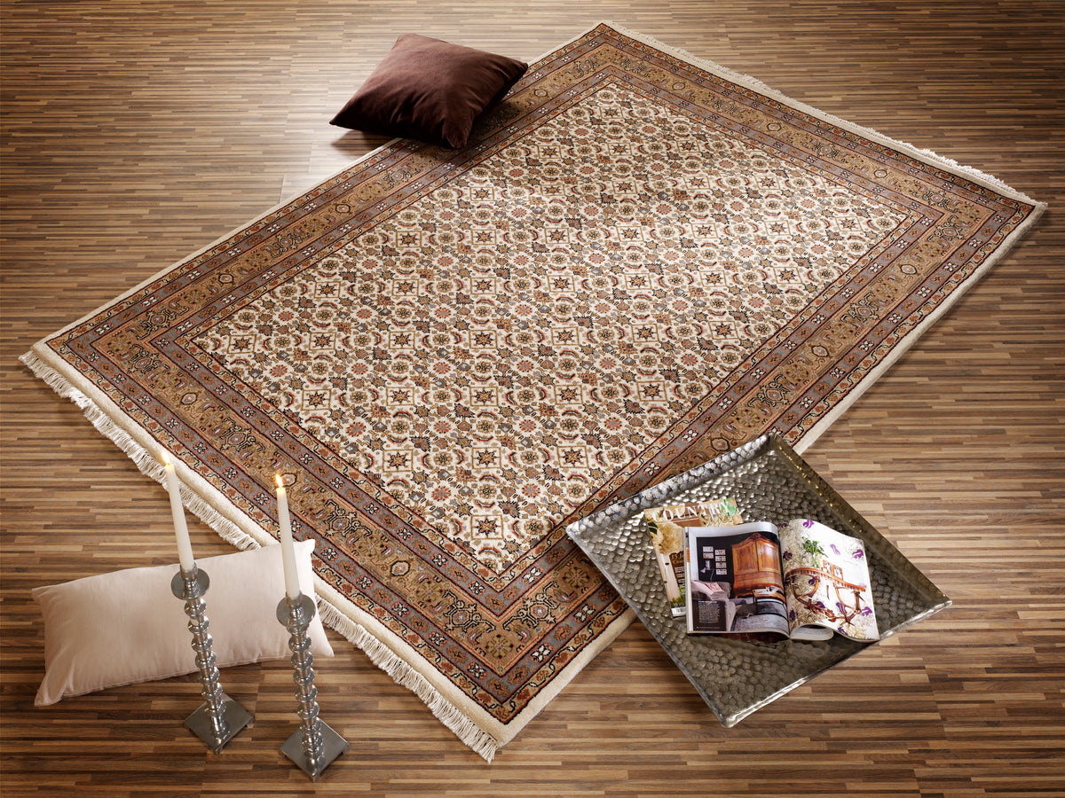 OCI Teppich HIMLA HERATI creme-beige echter klassischer Orient-Teppich handgeknüpft