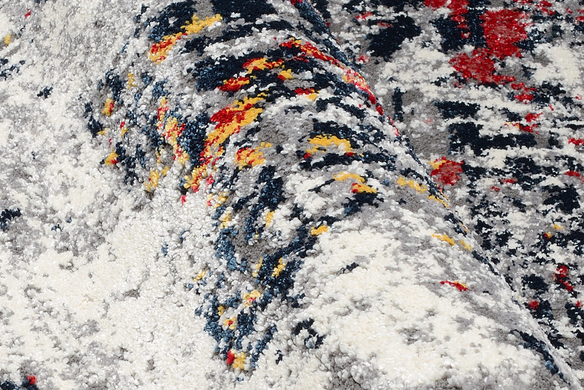 OCI Teppich HIGH AND LOW SIX multicolor Rund weicher Shaggy Hochlor Langflor Teppich