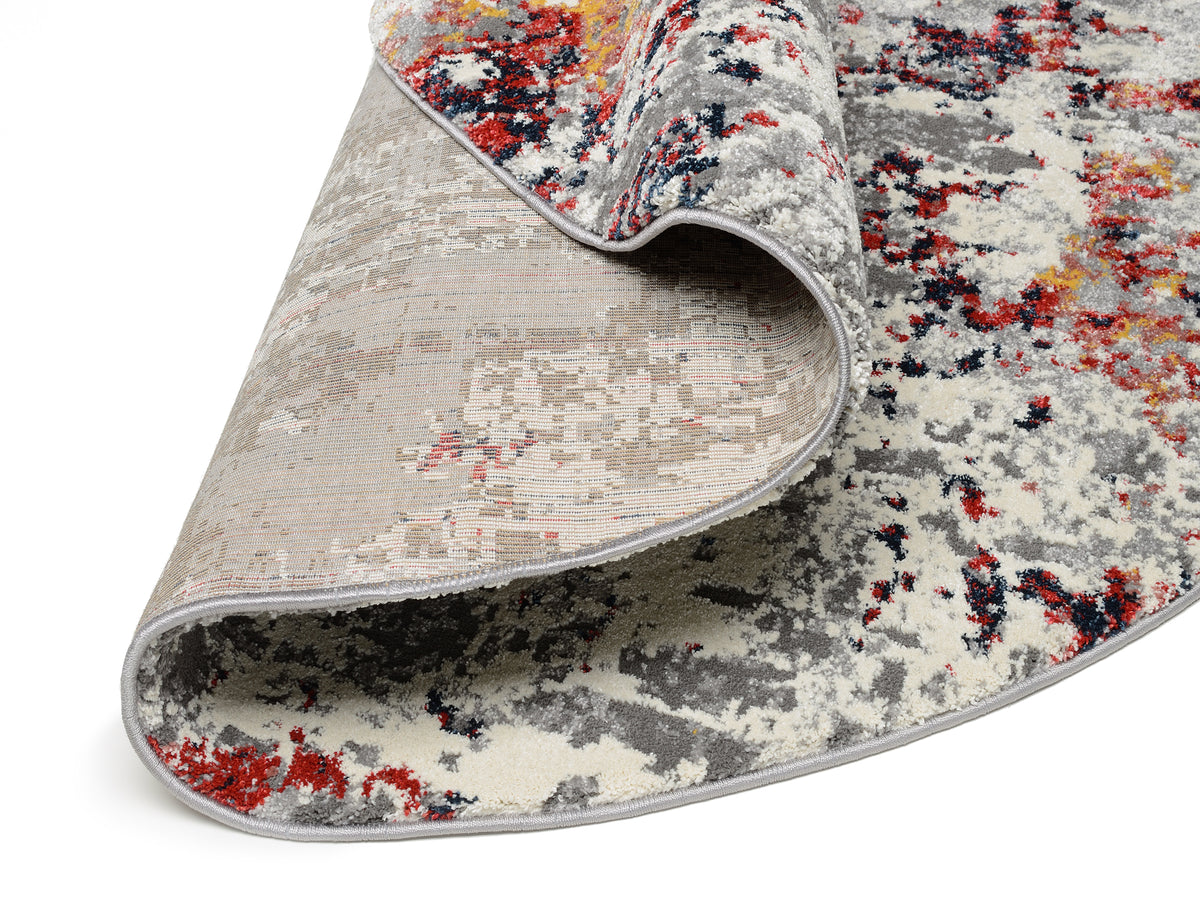 OCI Teppich HIGH AND LOW EIGHT multicolor Rund weicher Shaggy Hochlor Langflor Teppich