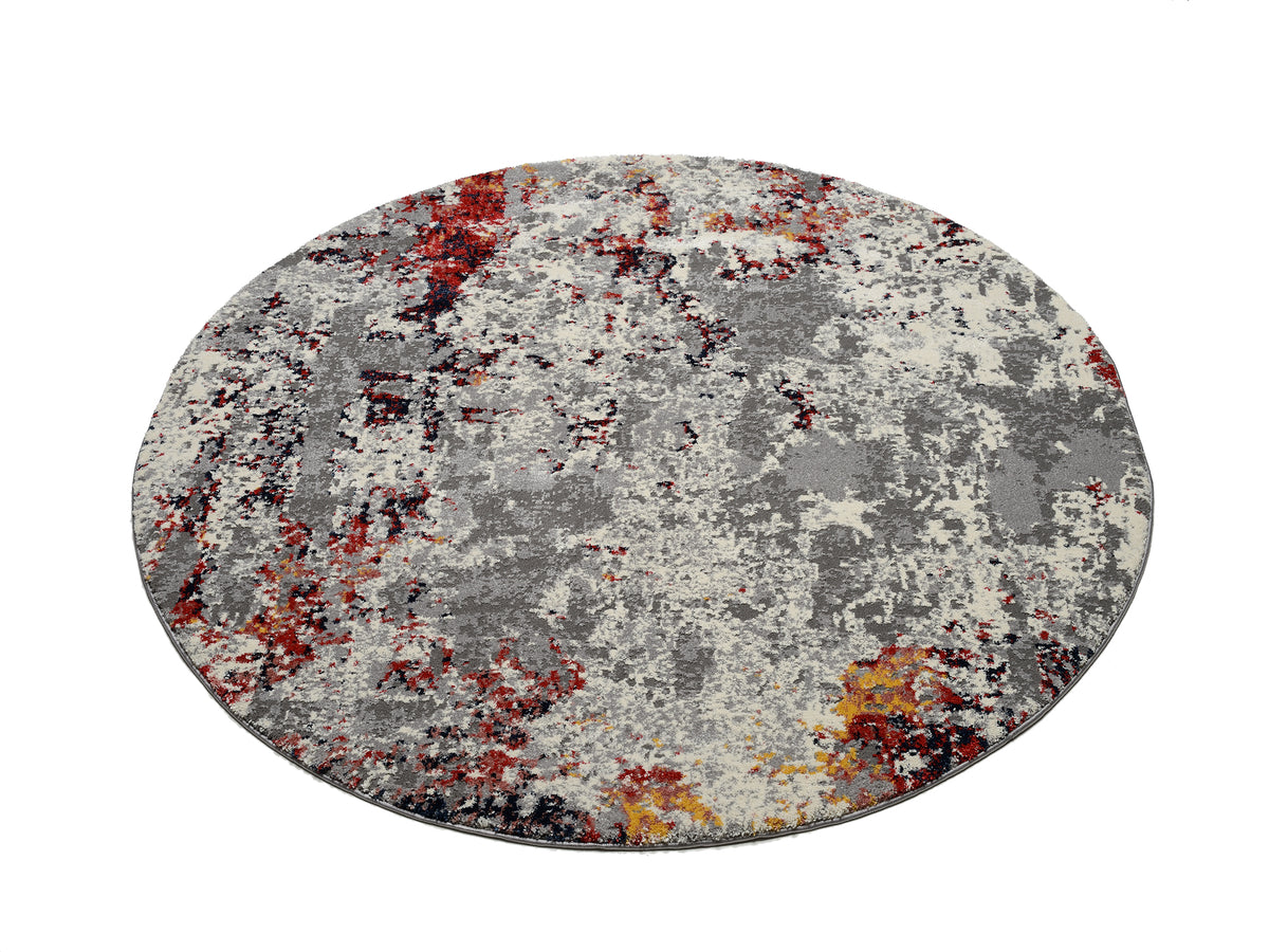 OCI Teppich HIGH AND LOW EIGHT multicolor Rund weicher Shaggy Hochlor Langflor Teppich