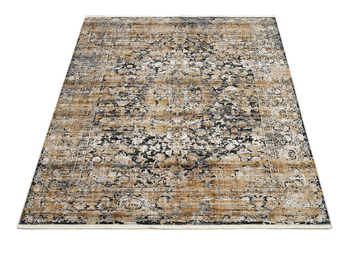 OCI Teppich IMPRESSION SODA grau-gold Vintage Designer Teppich