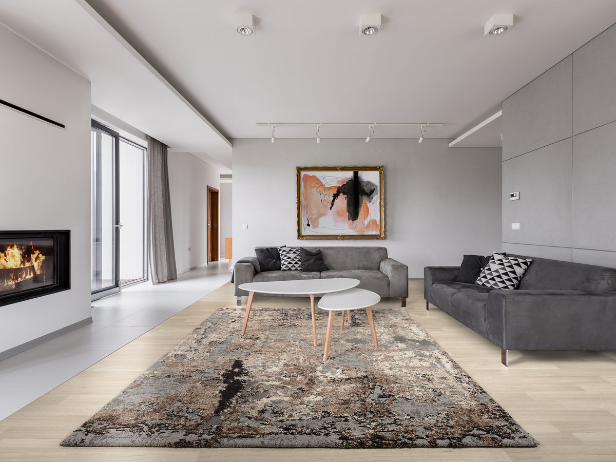 OCI Teppich JUWEL LIRAY braun-beige Quadratisch weicher Shaggy Hochlor Langflor Teppich