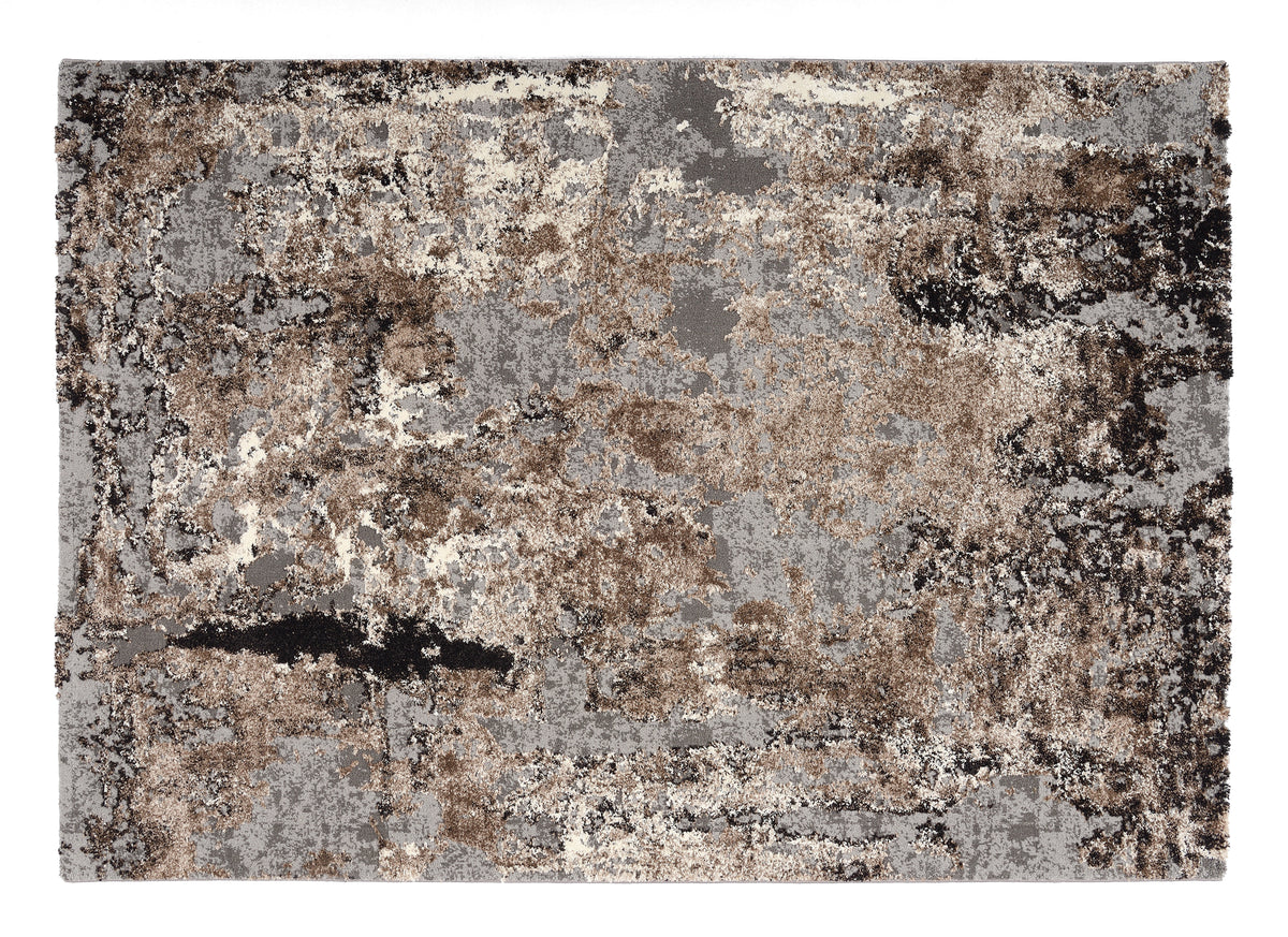 OCI Teppich JUWEL LIRAY braun-beige Rund weicher Shaggy Hochlor Langflor Teppich