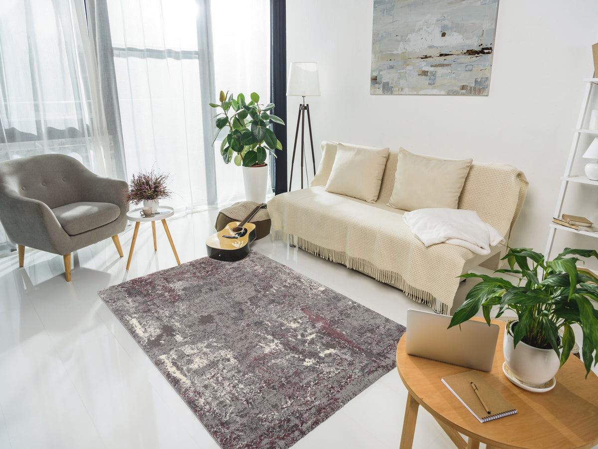 OCI Teppich JUWEL LIRAY aubergine-beige weicher Shaggy Hochlor Langflor Teppich
