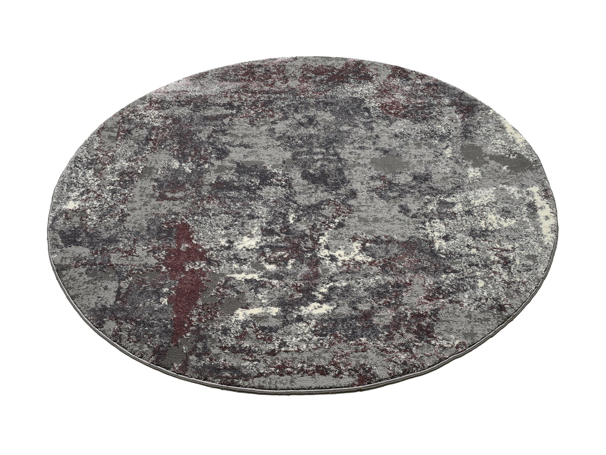 OCI Teppich JUWEL LIRAY aubergine-beige Rund weicher Shaggy Hochlor Langflor Teppich