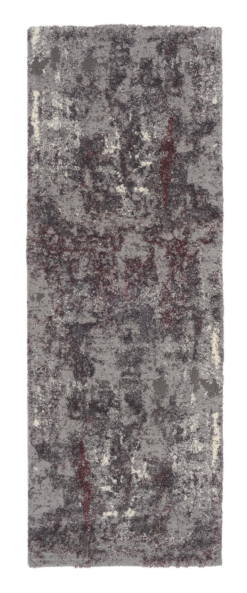 OCI Teppich JUWEL LIRAY aubergine-beige Läufer weicher Shaggy Hochlor Langflor Teppich