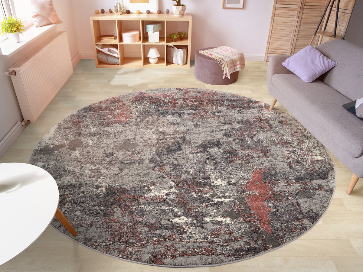 OCI Teppich JUWEL LIRAY rosenholz Rund weicher Shaggy Hochlor Langflor Teppich