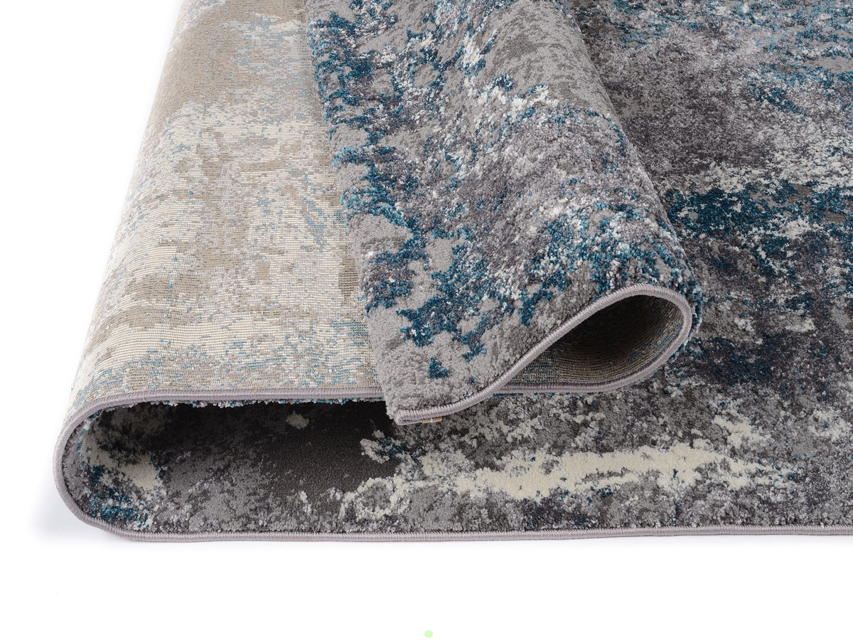 OCI Teppich JUWEL LIRAY grau-petrol weicher Shaggy Hochlor Langflor Teppich