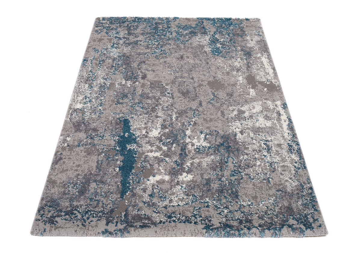 OCI Teppich JUWEL LIRAY grau-petrol Quadratisch weicher Shaggy Hochlor Langflor Teppich