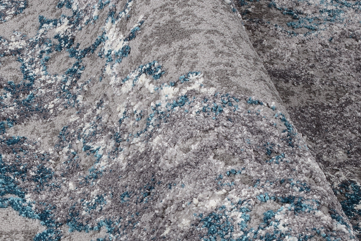 OCI Teppich JUWEL LIRAY grau-petrol Quadratisch weicher Shaggy Hochlor Langflor Teppich