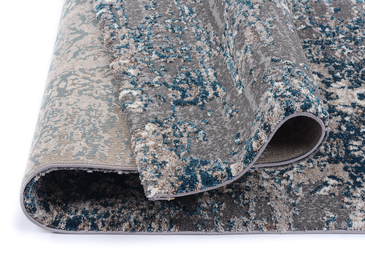 OCI Teppich JUWEL SILENTA grau-petrol weicher Shaggy Hochlor Langflor Teppich