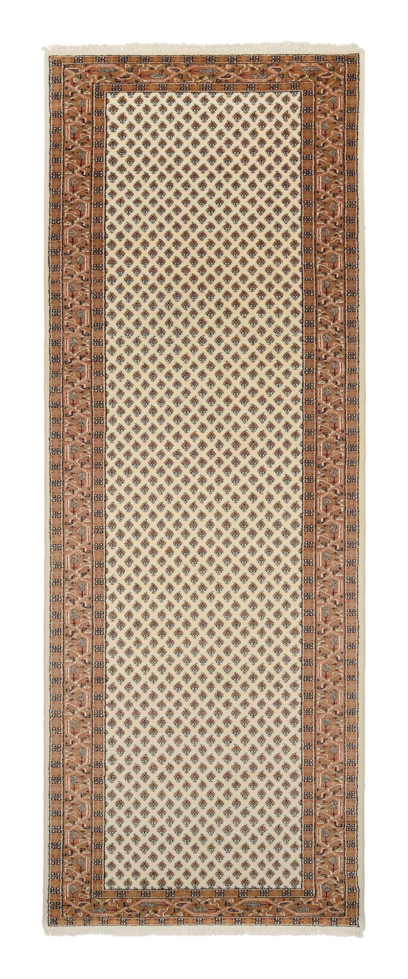OCI Teppich SAKKI MIR creme-braun Läufer echter klassischer Orient-Teppich handgeknüpft