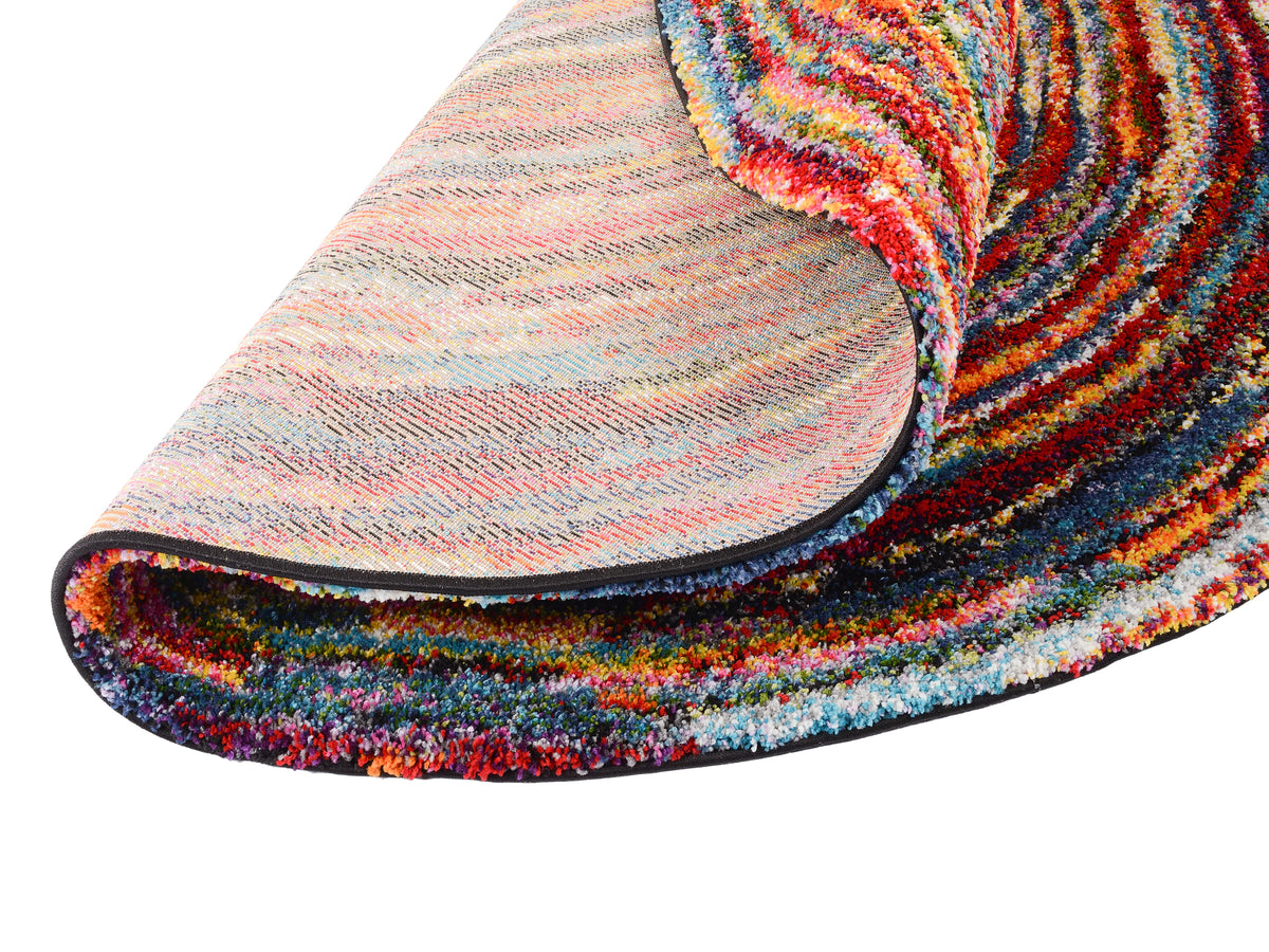 OCI Teppich SIXTEEN ROUND multicolor Rund Designer Hochflor-Langflor-Teppich