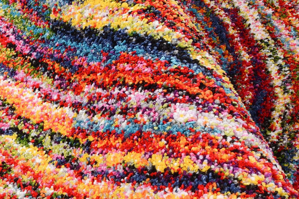 OCI Teppich SIXTEEN ROUND multicolor Rund Designer Hochflor-Langflor-Teppich