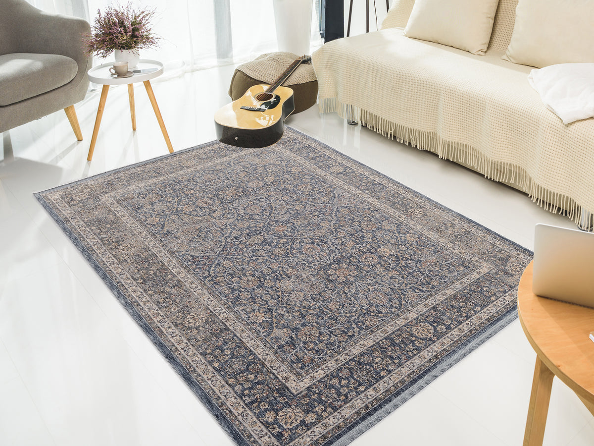 OCI Teppich SOLIST TABI blau moderner Designer Teppich