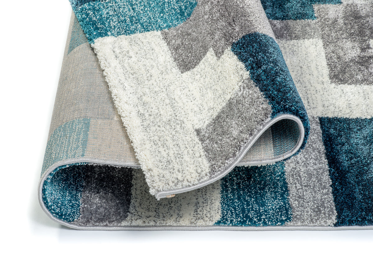OCI Teppich STEADY ALLOVER grau-petrol moderner Designer Teppich Öko-Tex