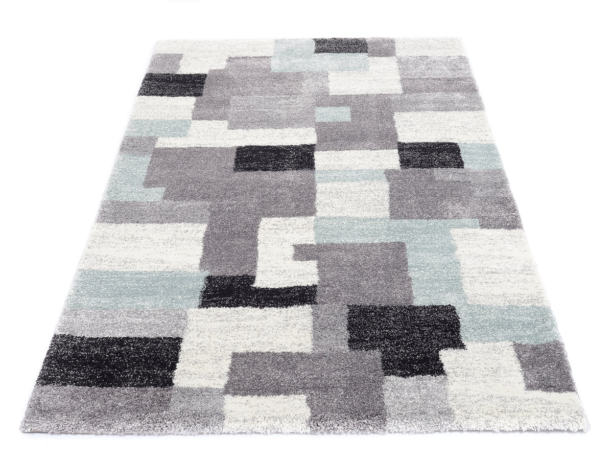 OCI Teppich STEADY ALLOVER grau-blau moderner Designer Teppich Öko-Tex