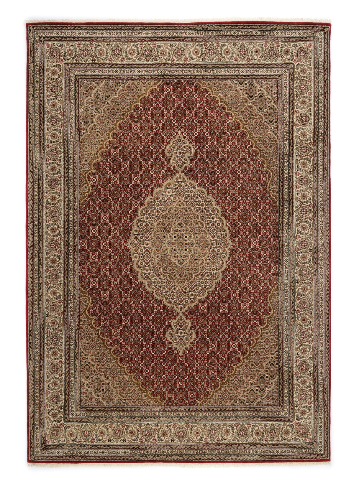 OCI Teppich CAVARI MAHI rot-creme echter klassischer Orient-Teppich handgeknüpft