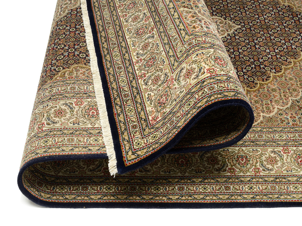 OCI Teppich CAVARI MAHI schwarz-creme echter klassischer Orient-Teppich handgeknüpft