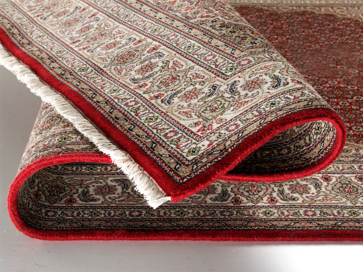 OCI Teppich CAVARI HERATI rot-creme echter klassischer Orient-Teppich handgeknüpft