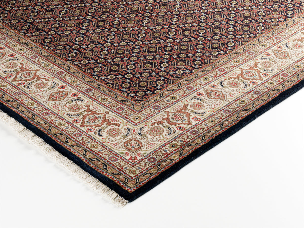OCI Teppich CAVARI HERATI schwarz-creme echter klassischer Orient-Teppich handgeknüpft